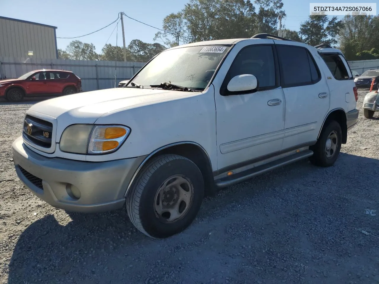 2002 Toyota Sequoia Sr5 VIN: 5TDZT34A72S067066 Lot: 75563654