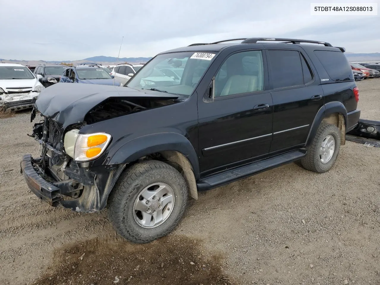 2002 Toyota Sequoia Limited VIN: 5TDBT48A12S088013 Lot: 76388794