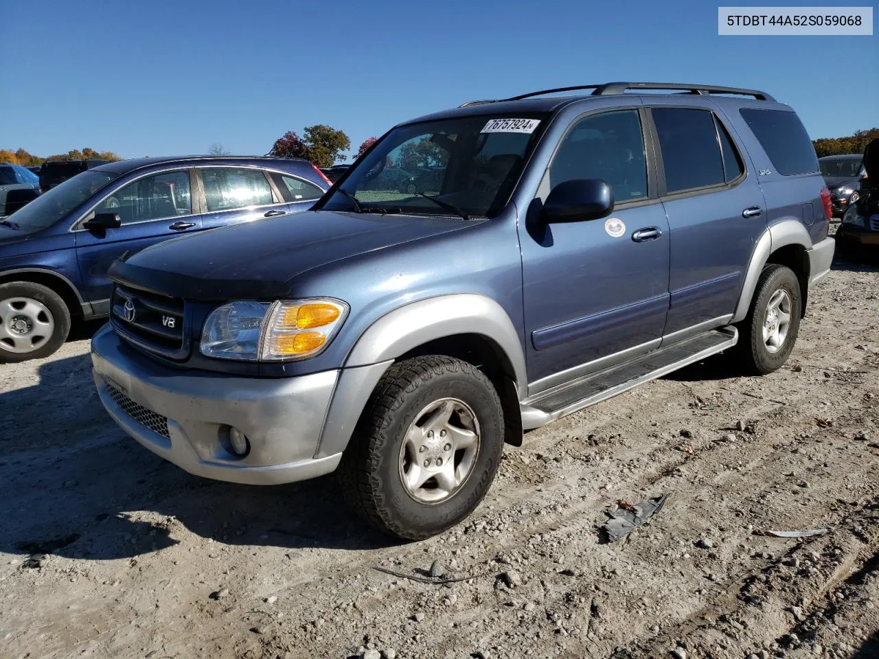 2002 Toyota Sequoia Sr5 VIN: 5TDBT44A52S059068 Lot: 76757924