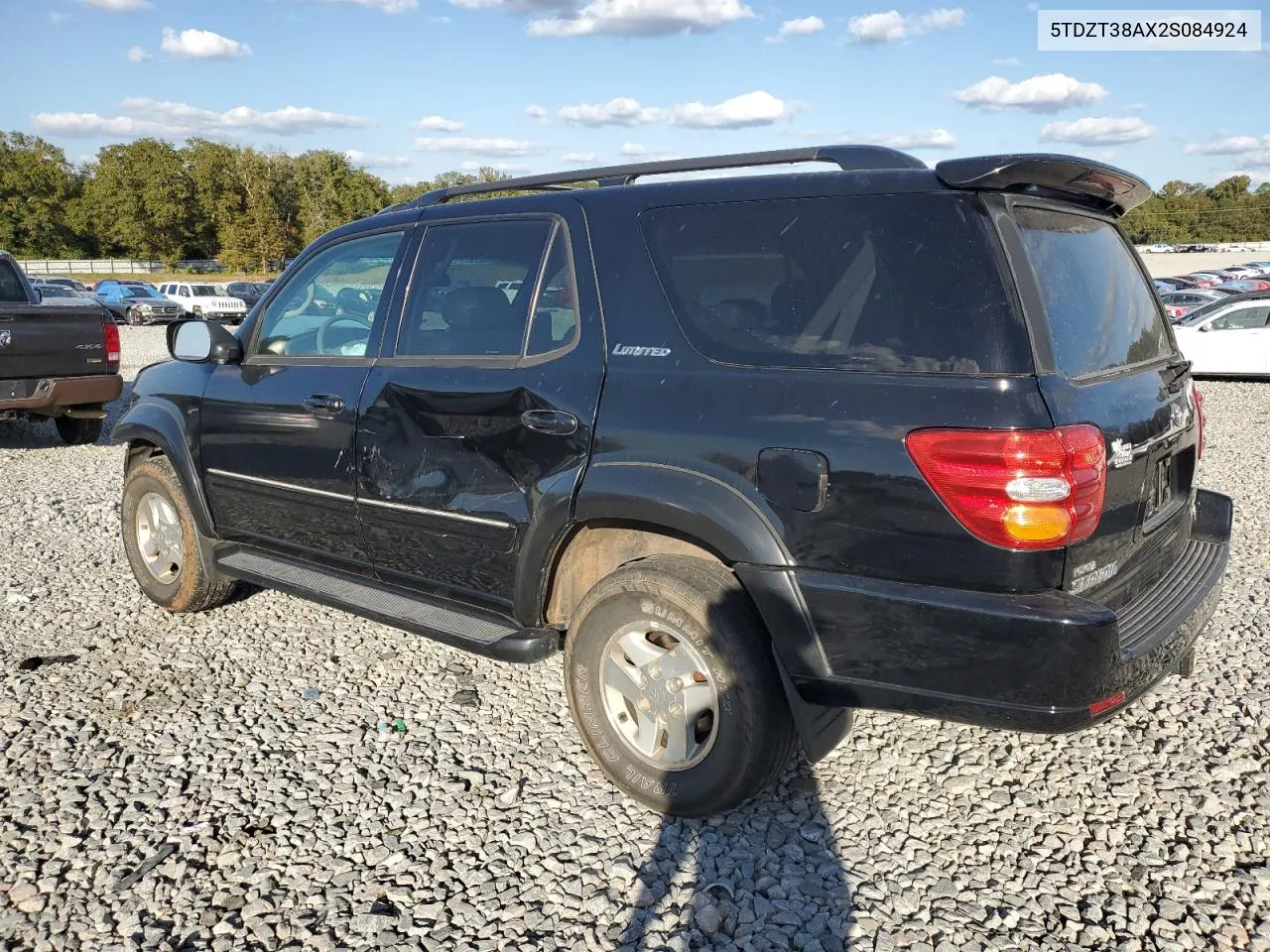 2002 Toyota Sequoia Limited VIN: 5TDZT38AX2S084924 Lot: 76929254