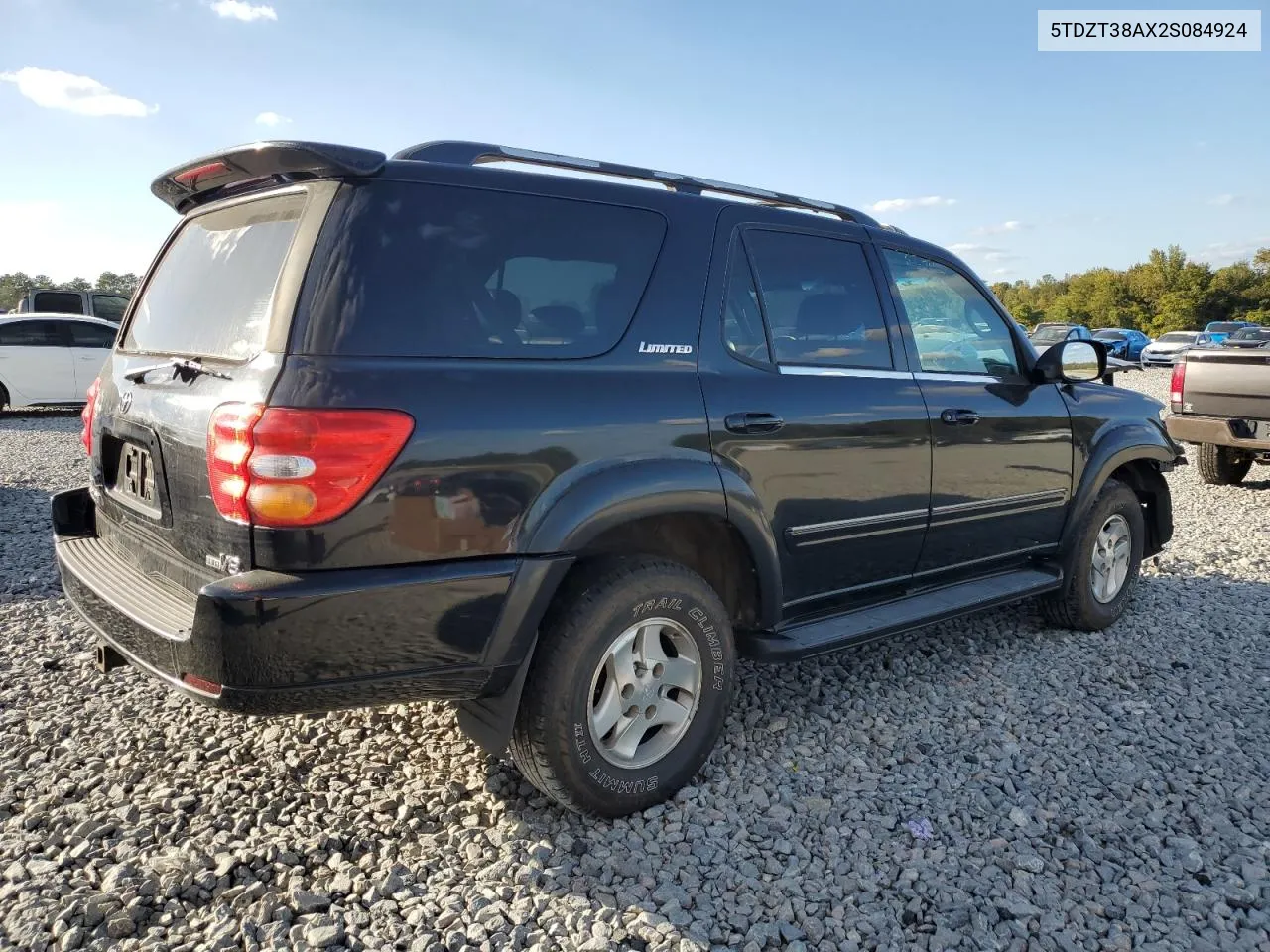 2002 Toyota Sequoia Limited VIN: 5TDZT38AX2S084924 Lot: 76929254