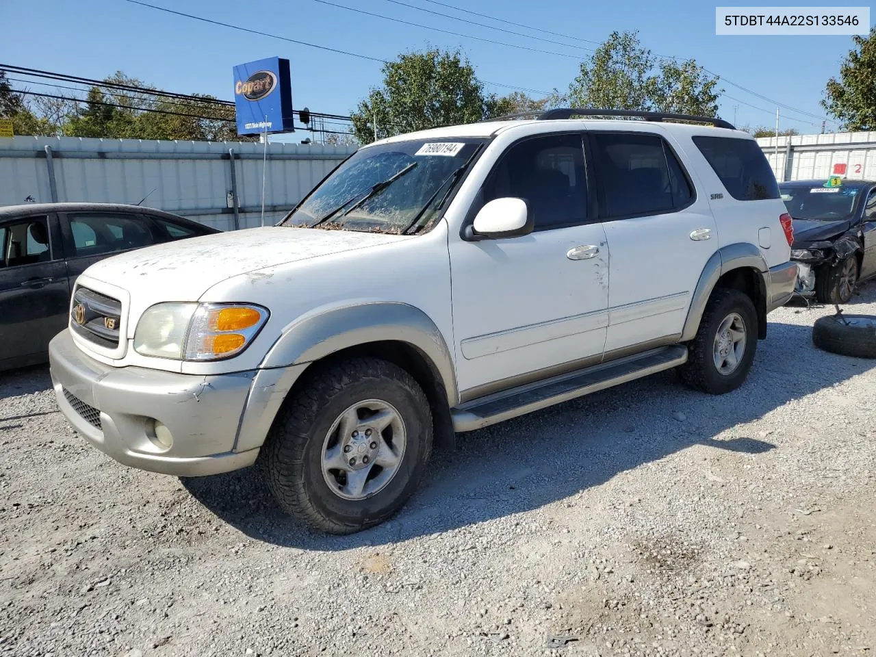 2002 Toyota Sequoia Sr5 VIN: 5TDBT44A22S133546 Lot: 76980194