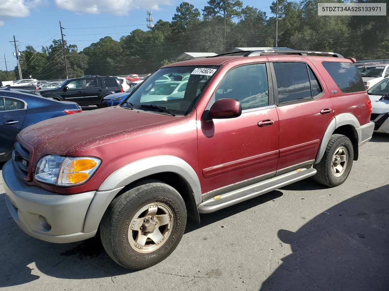 2002 Toyota Sequoia Sr5 VIN: 5TDZT34A52S133971 Lot: 77145624