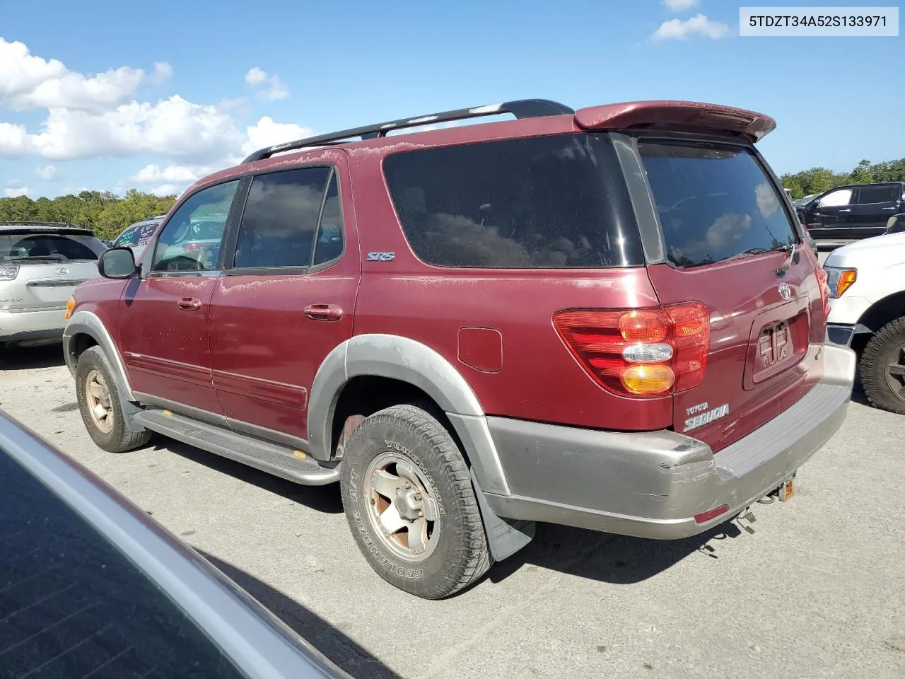 2002 Toyota Sequoia Sr5 VIN: 5TDZT34A52S133971 Lot: 77145624