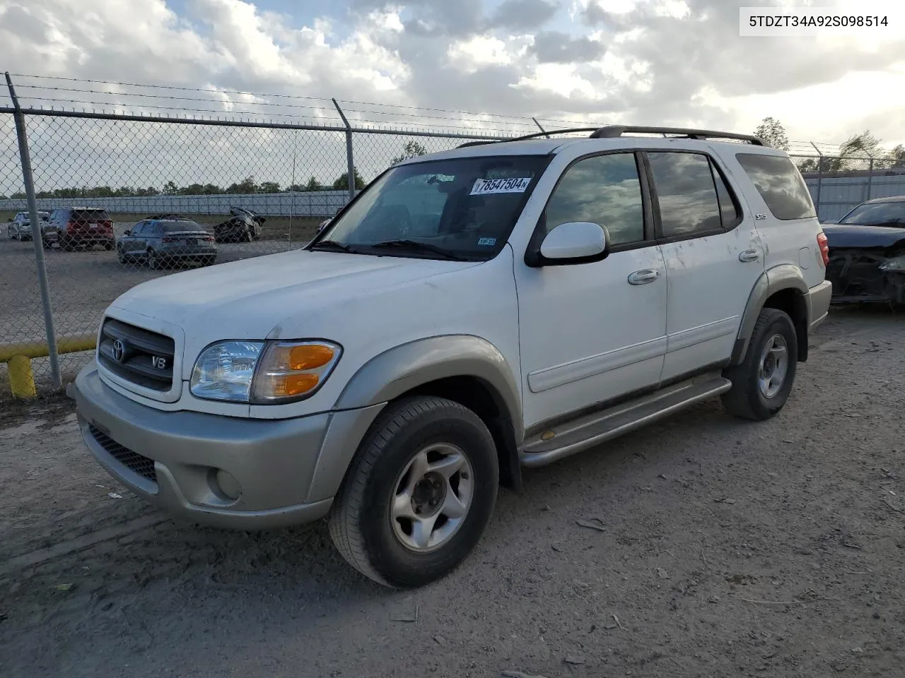 2002 Toyota Sequoia Sr5 VIN: 5TDZT34A92S098514 Lot: 78547504