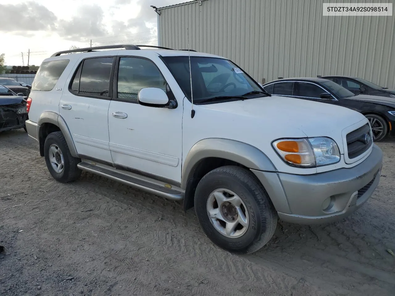 2002 Toyota Sequoia Sr5 VIN: 5TDZT34A92S098514 Lot: 78547504