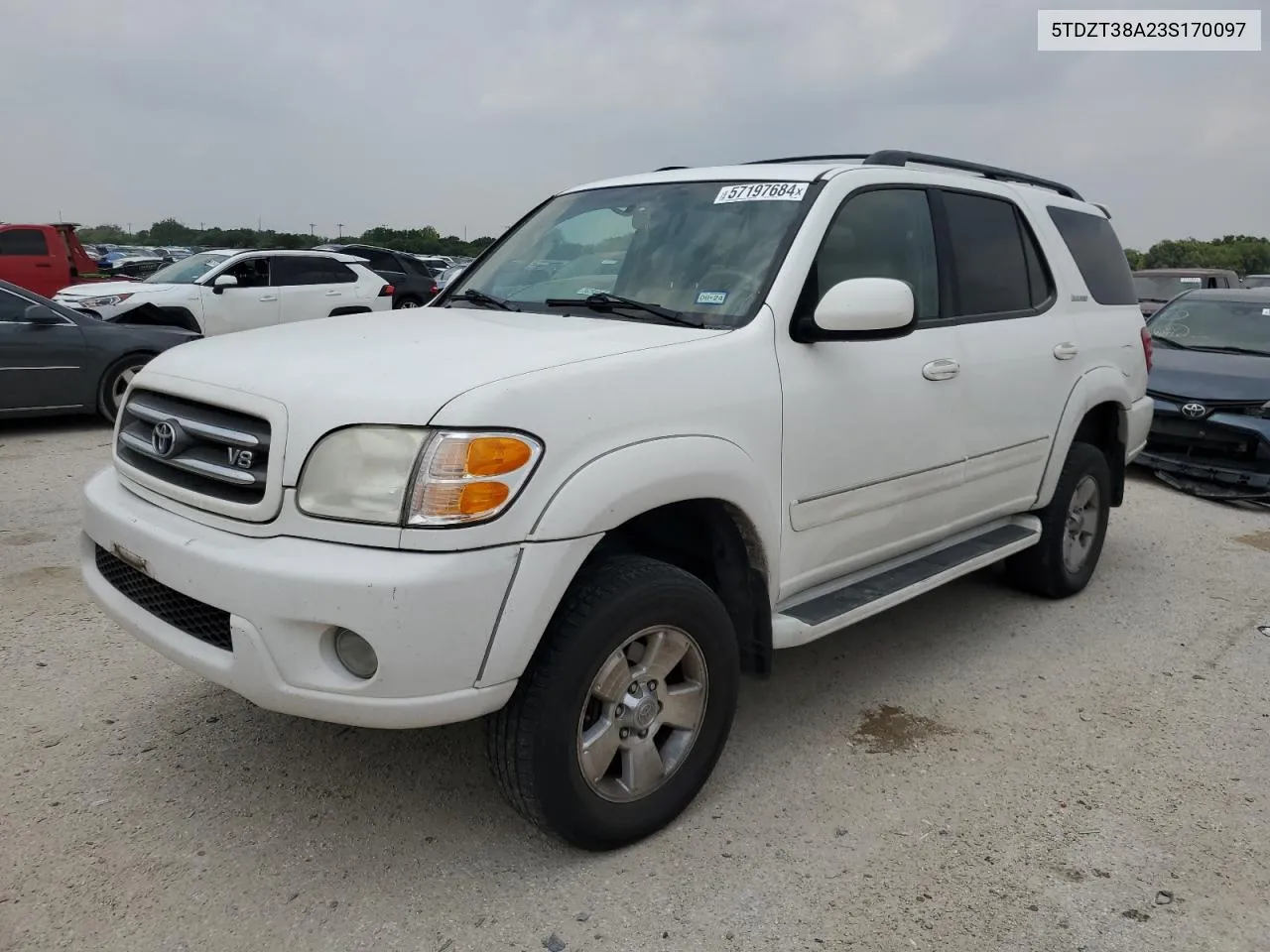 2003 Toyota Sequoia Limited VIN: 5TDZT38A23S170097 Lot: 57197684