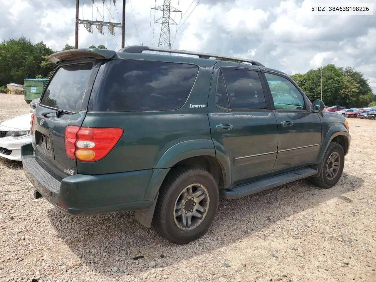 2003 Toyota Sequoia Limited VIN: 5TDZT38A63S198226 Lot: 65931764