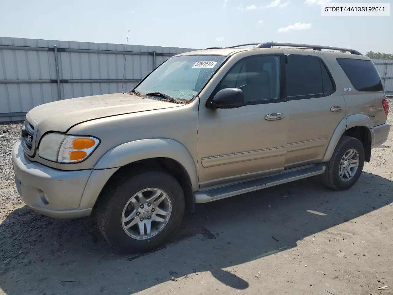 2003 Toyota Sequoia Sr5 VIN: 5TDBT44A13S192041 Lot: 67641514