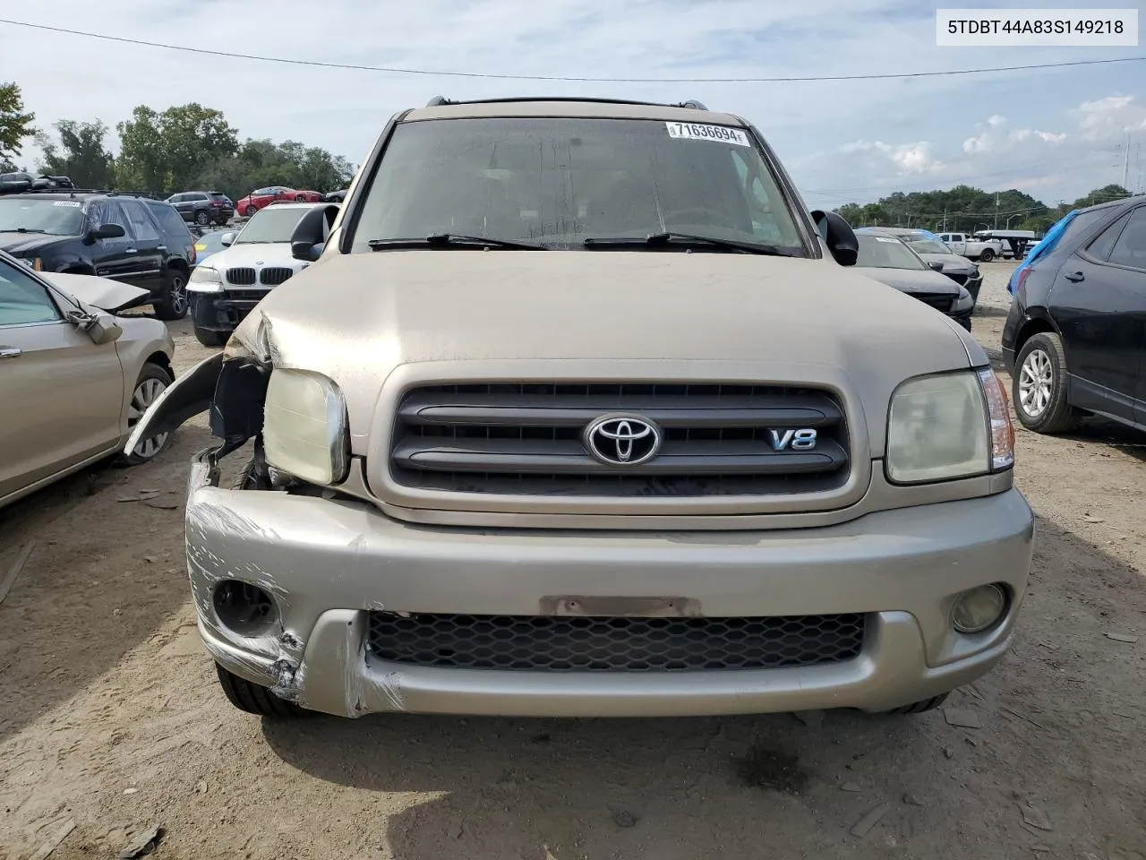 5TDBT44A83S149218 2003 Toyota Sequoia Sr5