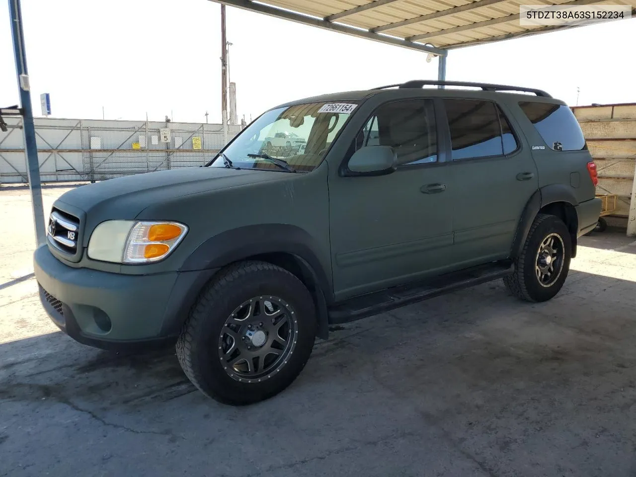 2003 Toyota Sequoia Limited VIN: 5TDZT38A63S152234 Lot: 72661154