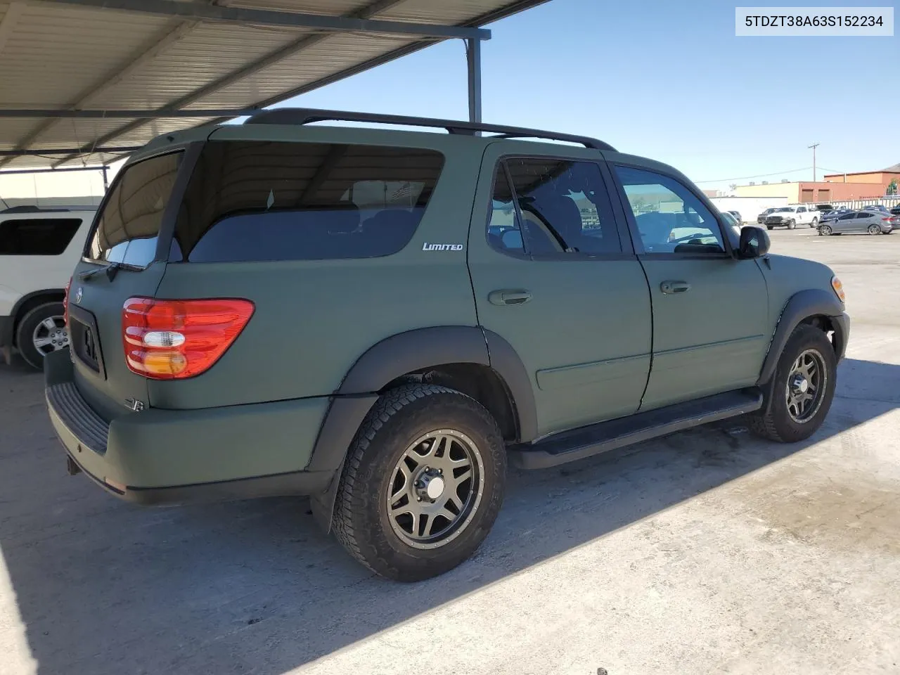 2003 Toyota Sequoia Limited VIN: 5TDZT38A63S152234 Lot: 72661154