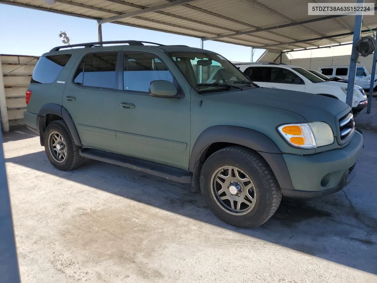 2003 Toyota Sequoia Limited VIN: 5TDZT38A63S152234 Lot: 72661154