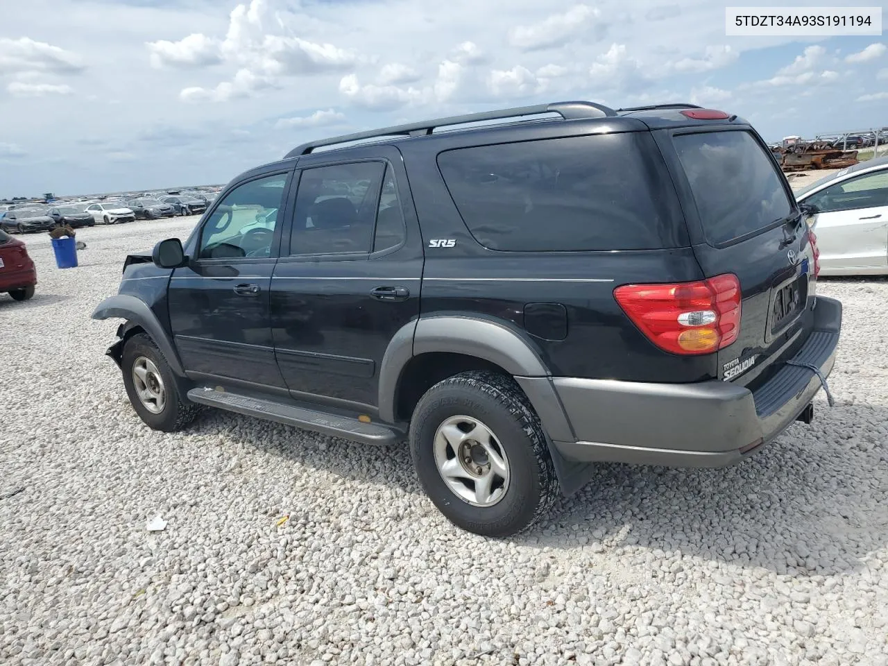 2003 Toyota Sequoia Sr5 VIN: 5TDZT34A93S191194 Lot: 72762834