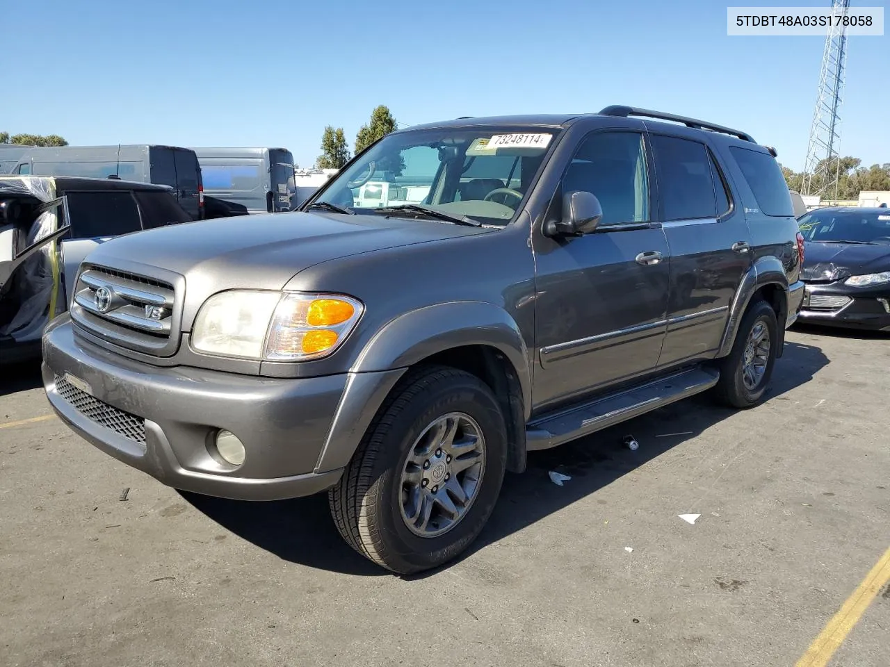 2003 Toyota Sequoia Limited VIN: 5TDBT48A03S178058 Lot: 73248114