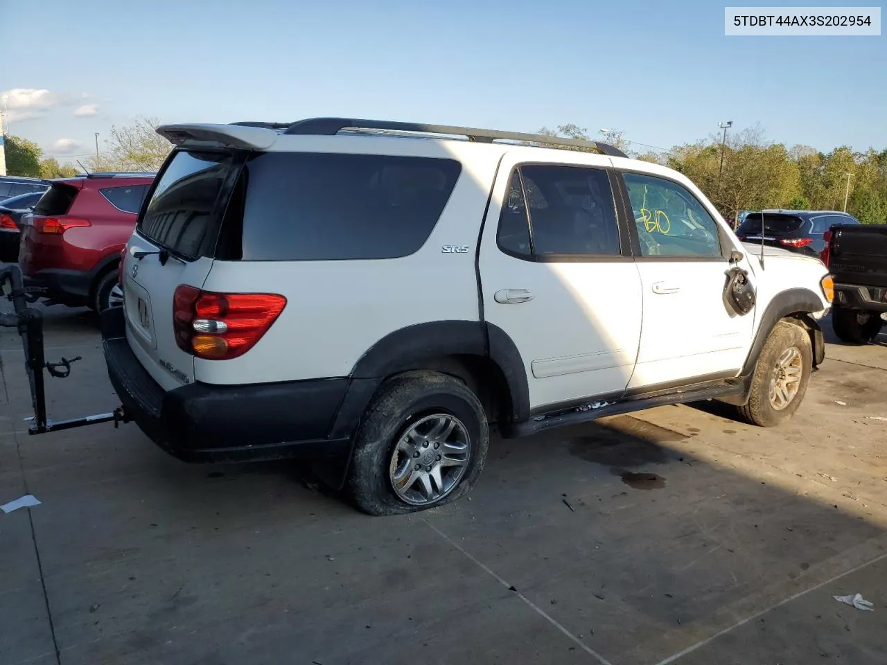 2003 Toyota Sequoia Sr5 VIN: 5TDBT44AX3S202954 Lot: 73786624