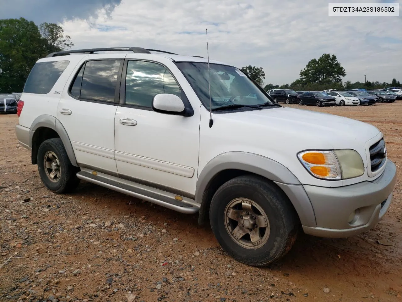 2003 Toyota Sequoia Sr5 VIN: 5TDZT34A23S186502 Lot: 74023224