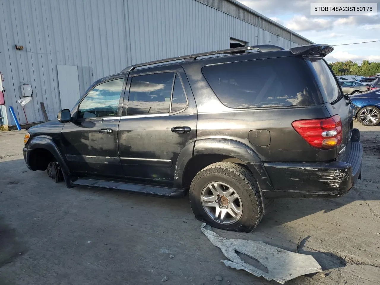 2003 Toyota Sequoia Limited VIN: 5TDBT48A23S150178 Lot: 74027984