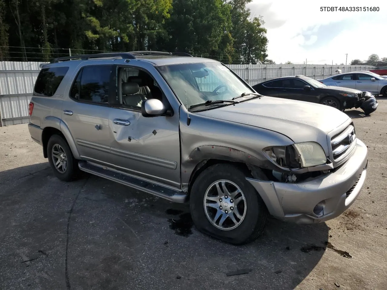 2003 Toyota Sequoia Limited VIN: 5TDBT48A33S151680 Lot: 74263684