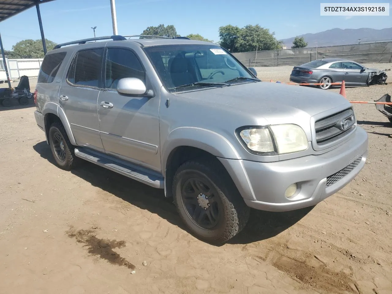 2003 Toyota Sequoia Sr5 VIN: 5TDZT34AX3S192158 Lot: 74382294