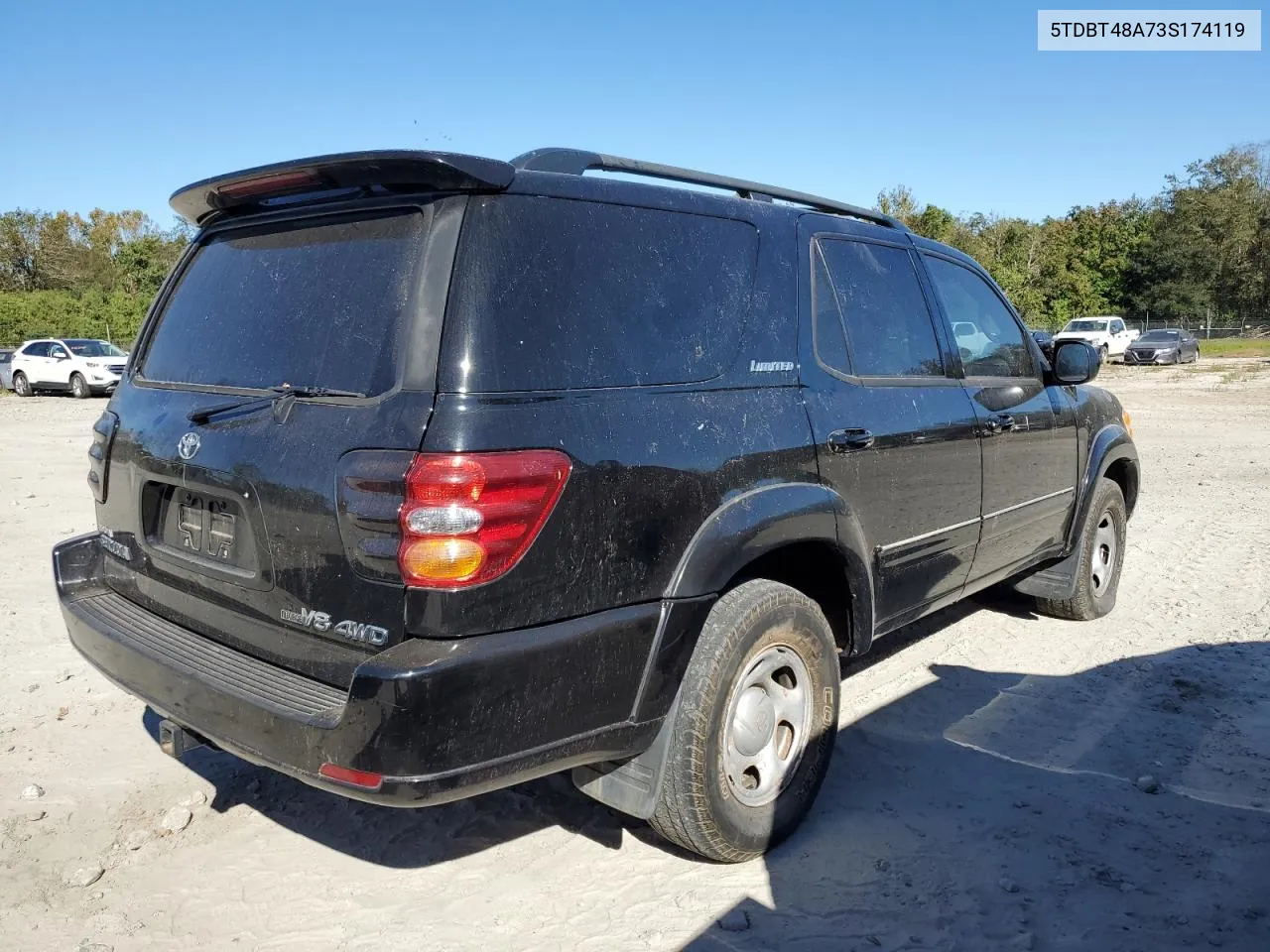 2003 Toyota Sequoia Limited VIN: 5TDBT48A73S174119 Lot: 75074774