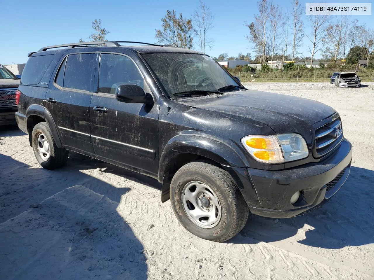 2003 Toyota Sequoia Limited VIN: 5TDBT48A73S174119 Lot: 75074774