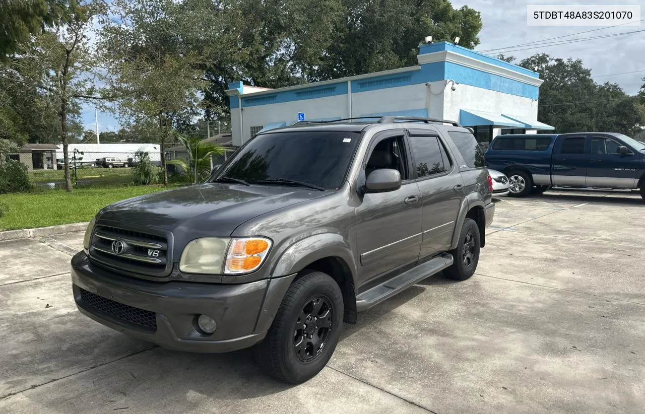 2003 Toyota Sequoia Limited VIN: 5TDBT48A83S201070 Lot: 76047984