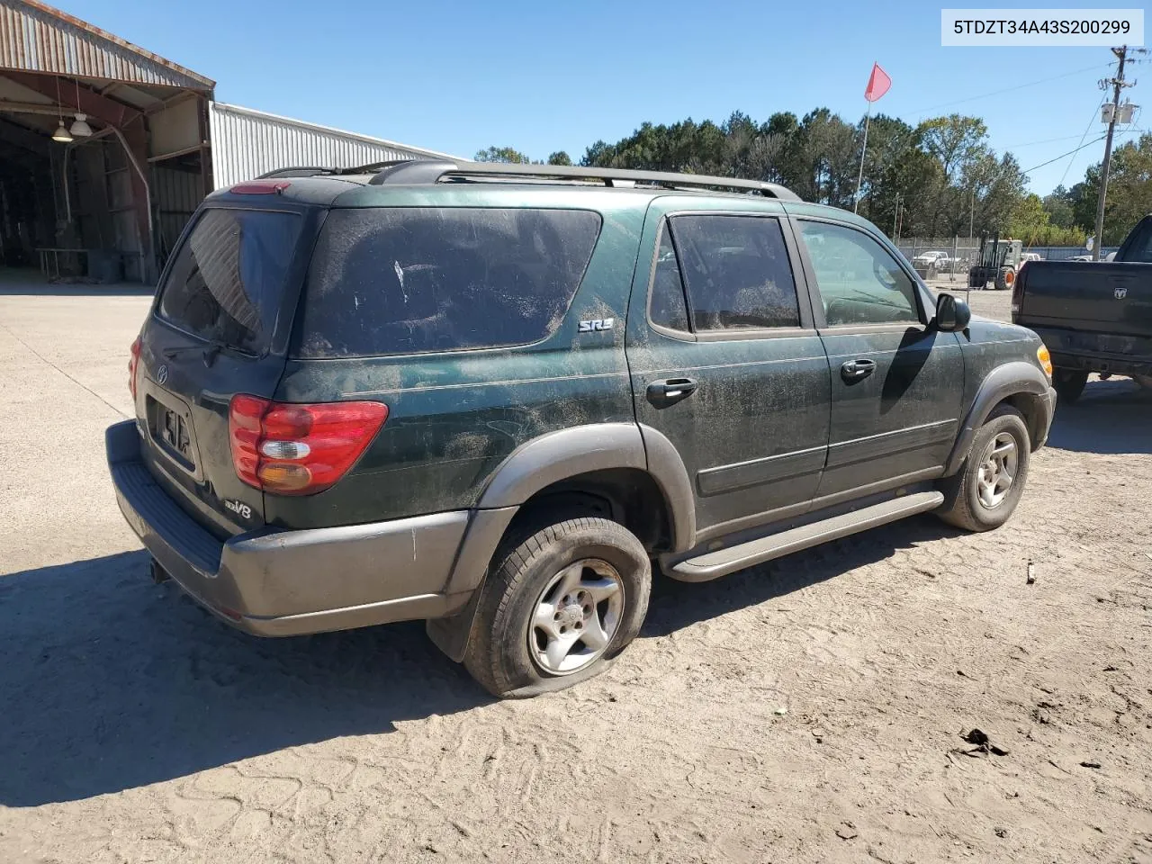 2003 Toyota Sequoia Sr5 VIN: 5TDZT34A43S200299 Lot: 76474194