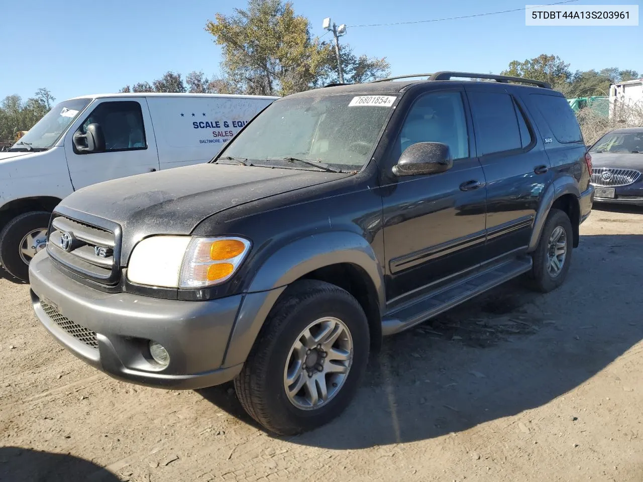 2003 Toyota Sequoia Sr5 VIN: 5TDBT44A13S203961 Lot: 76801854