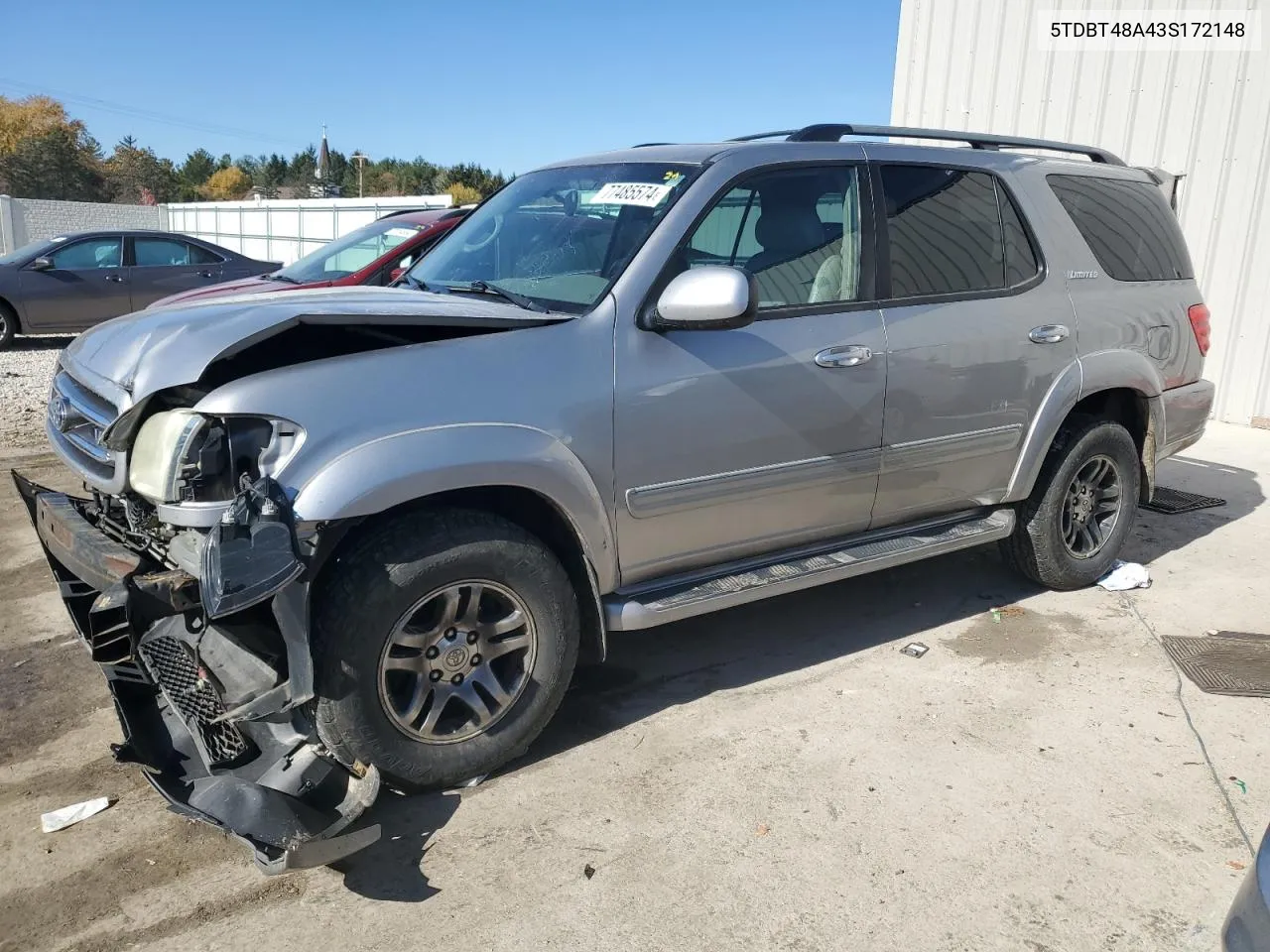 2003 Toyota Sequoia Limited VIN: 5TDBT48A43S172148 Lot: 77485574