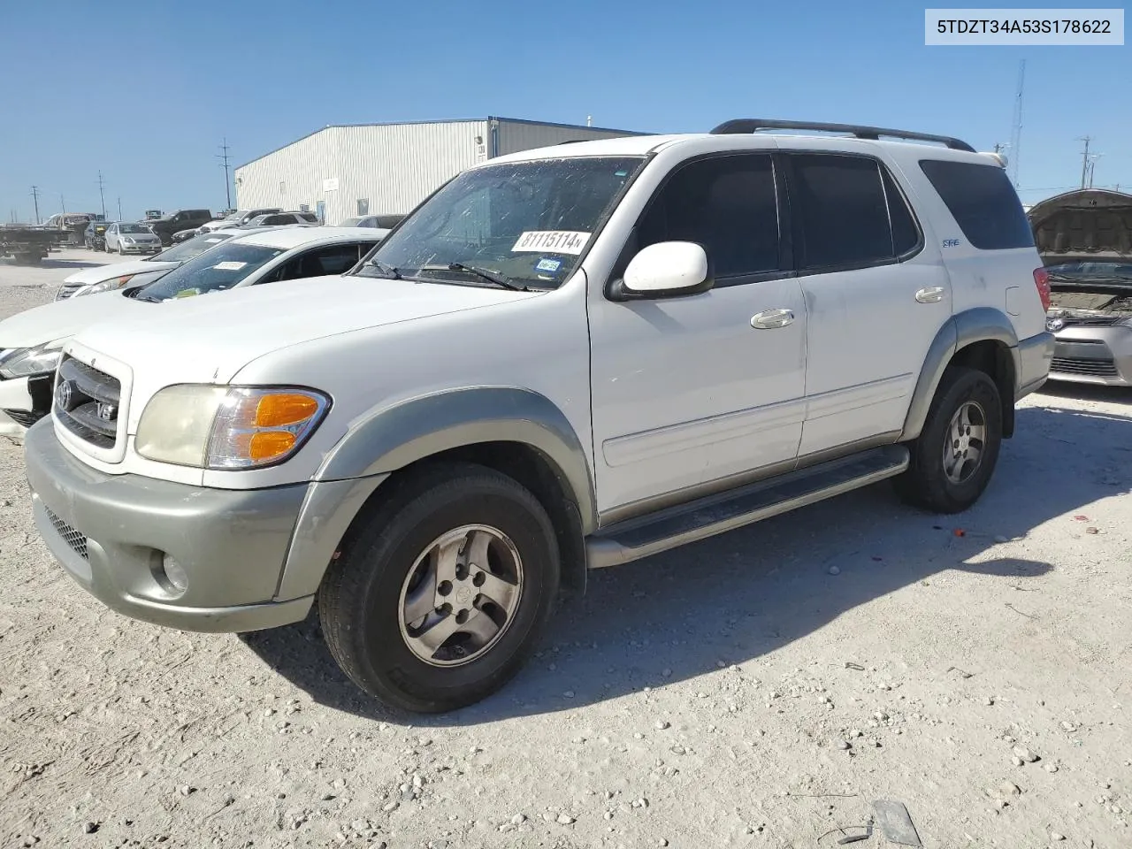 2003 Toyota Sequoia Sr5 VIN: 5TDZT34A53S178622 Lot: 81115114