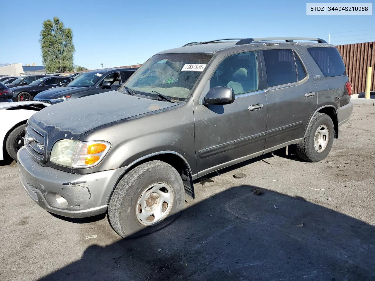 2004 Toyota Sequoia Sr5 VIN: 5TDZT34A94S210988 Lot: 71857324