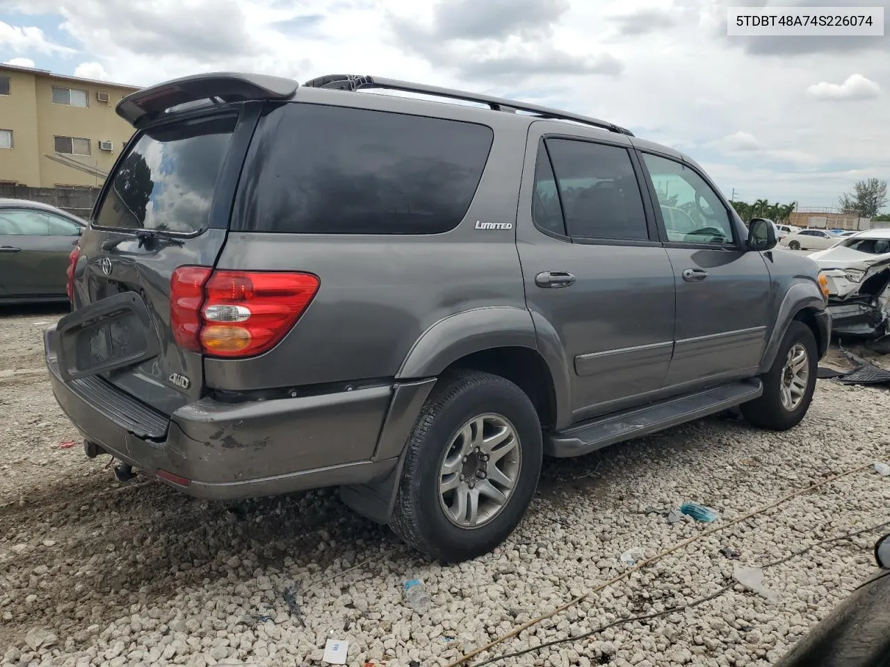 2004 Toyota Sequoia Limited VIN: 5TDBT48A74S226074 Lot: 71940424