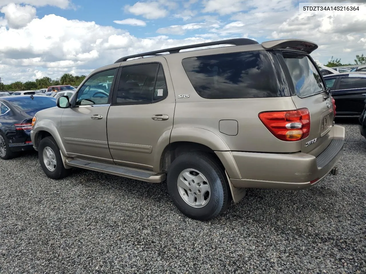 2004 Toyota Sequoia Sr5 VIN: 5TDZT34A14S216364 Lot: 74354364