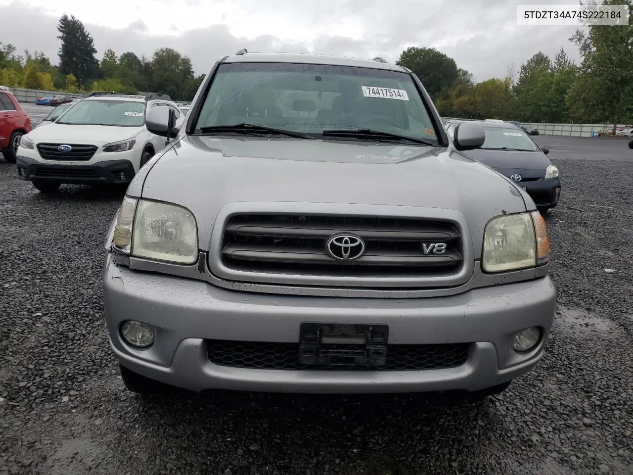 2004 Toyota Sequoia Sr5 VIN: 5TDZT34A74S222184 Lot: 74417514