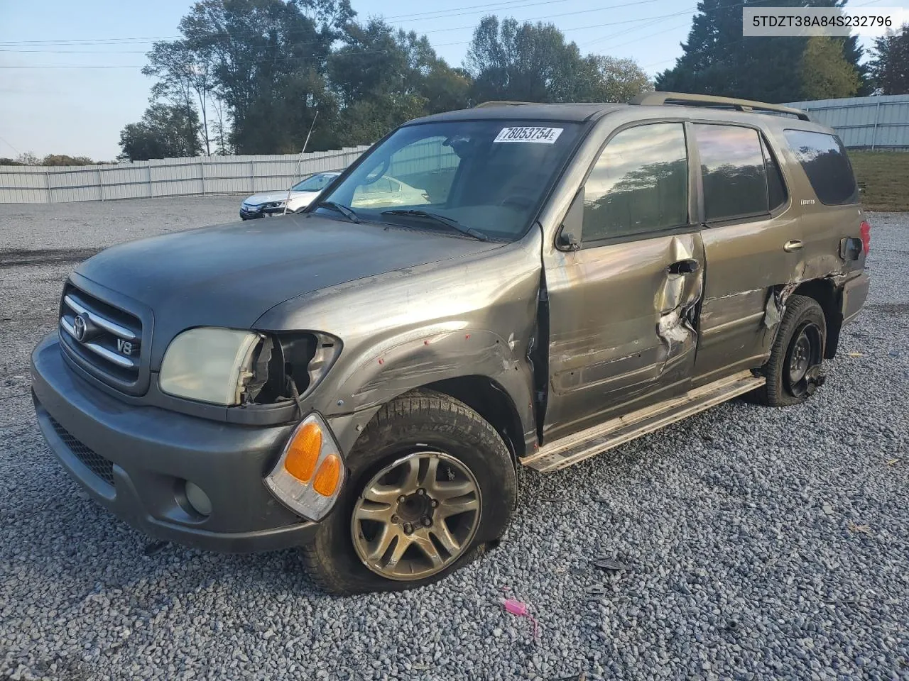 2004 Toyota Sequoia Limited VIN: 5TDZT38A84S232796 Lot: 78053754