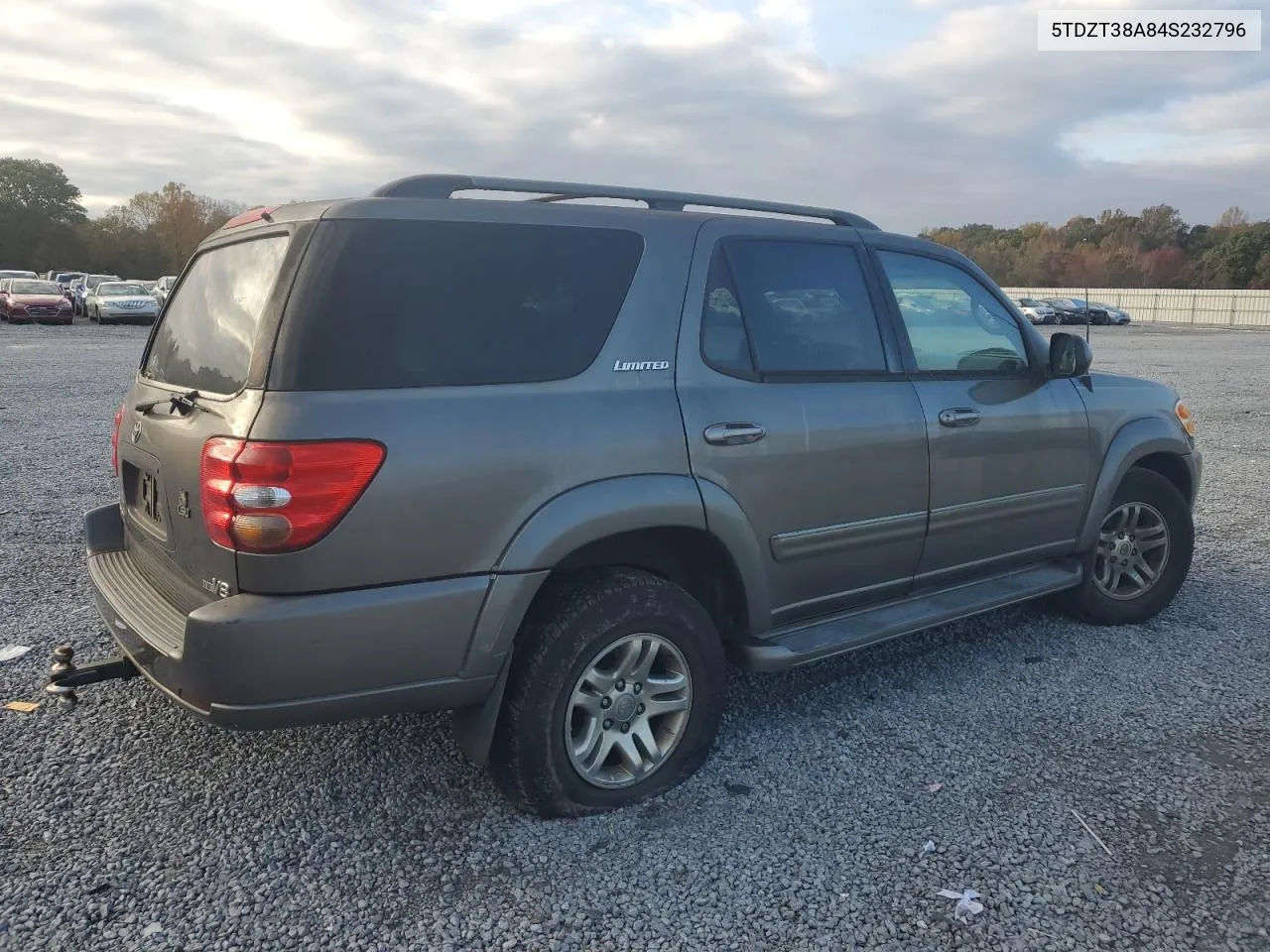 2004 Toyota Sequoia Limited VIN: 5TDZT38A84S232796 Lot: 78053754