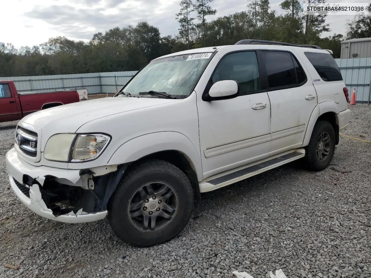 2004 Toyota Sequoia Limited VIN: 5TDBT48A84S210398 Lot: 78100874