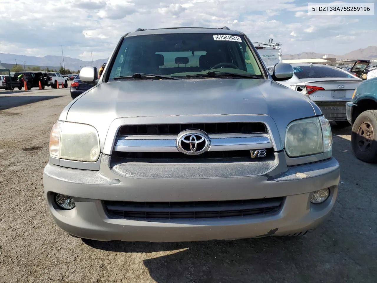 2005 Toyota Sequoia Limited VIN: 5TDZT38A75S259196 Lot: 64504624