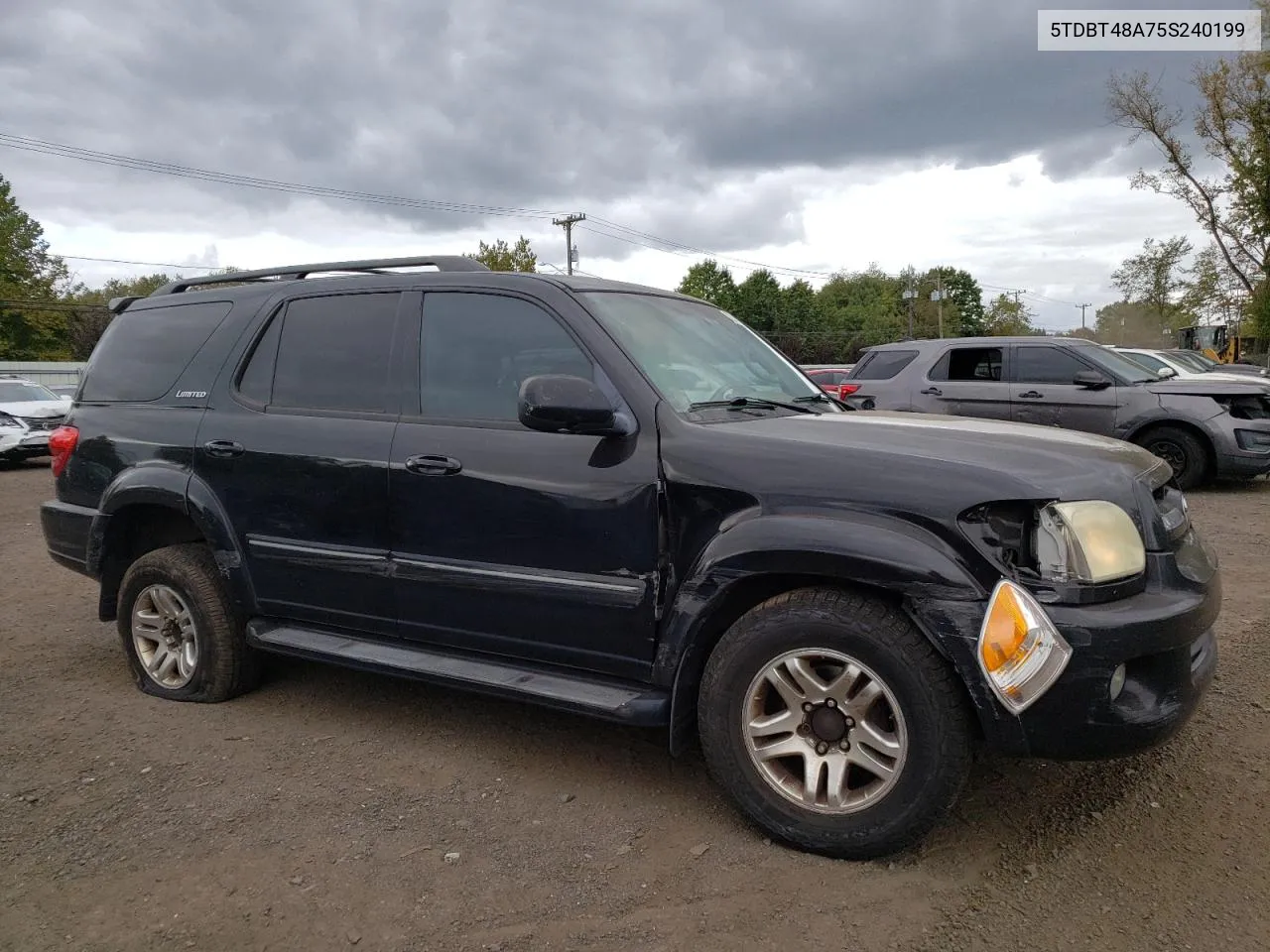 2005 Toyota Sequoia Limited VIN: 5TDBT48A75S240199 Lot: 72150734