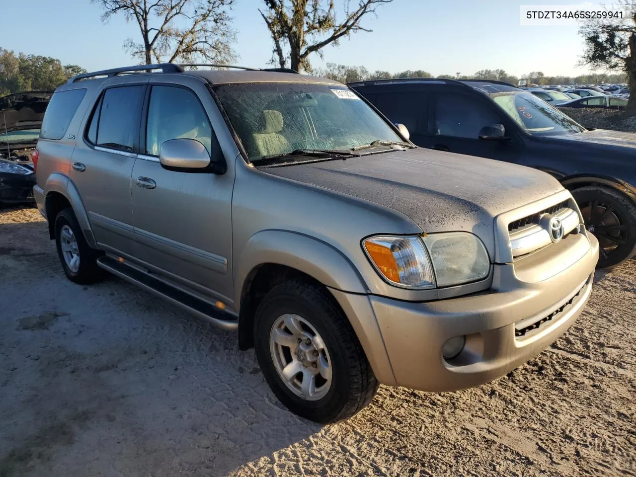 2005 Toyota Sequoia Sr5 VIN: 5TDZT34A65S259941 Lot: 75113874