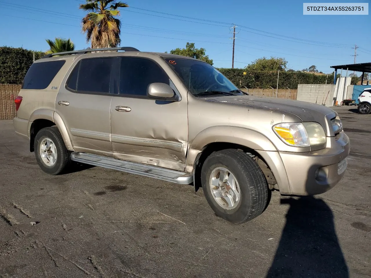 2005 Toyota Sequoia Sr5 VIN: 5TDZT34AX5S263751 Lot: 76904834