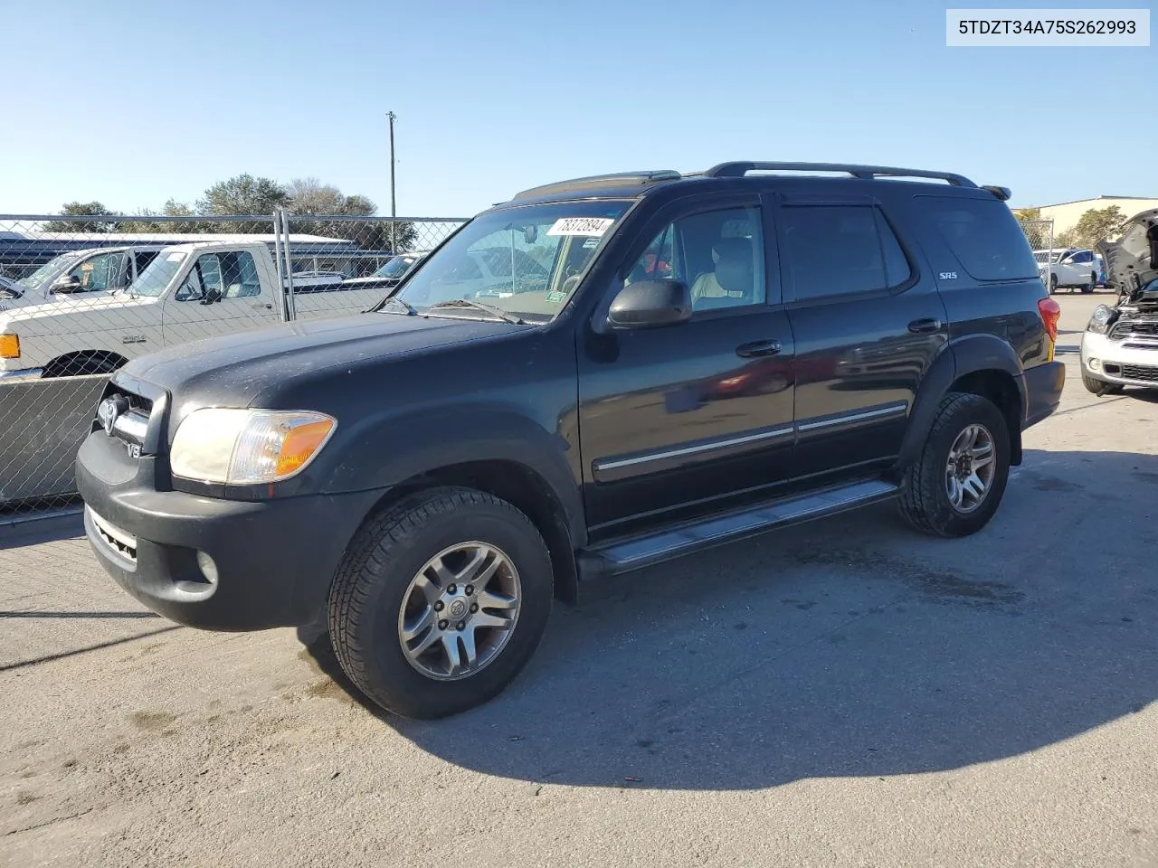 2005 Toyota Sequoia Sr5 VIN: 5TDZT34A75S262993 Lot: 78372894