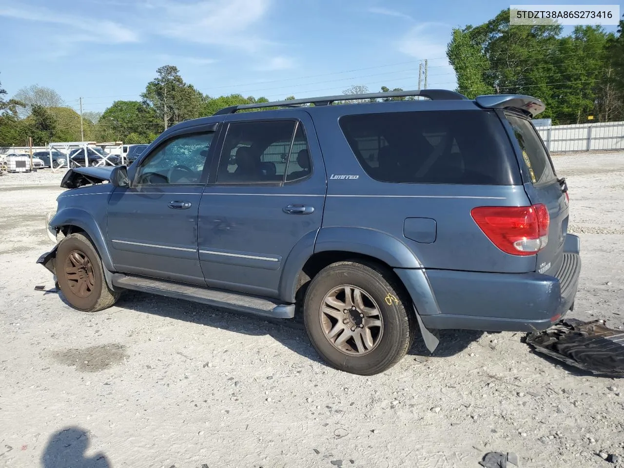 2006 Toyota Sequoia Limited VIN: 5TDZT38A86S273416 Lot: 50774924