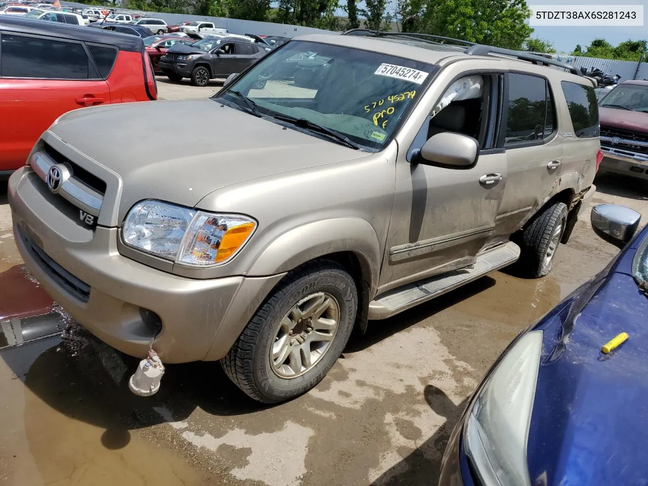 2006 Toyota Sequoia Limited VIN: 5TDZT38AX6S281243 Lot: 57045274