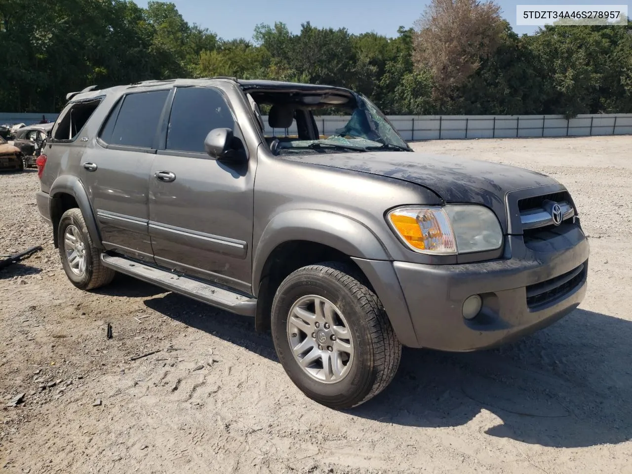 2006 Toyota Sequoia Sr5 VIN: 5TDZT34A46S278957 Lot: 70467744