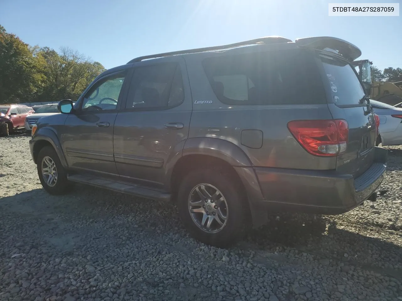 2007 Toyota Sequoia Limited VIN: 5TDBT48A27S287059 Lot: 75023624