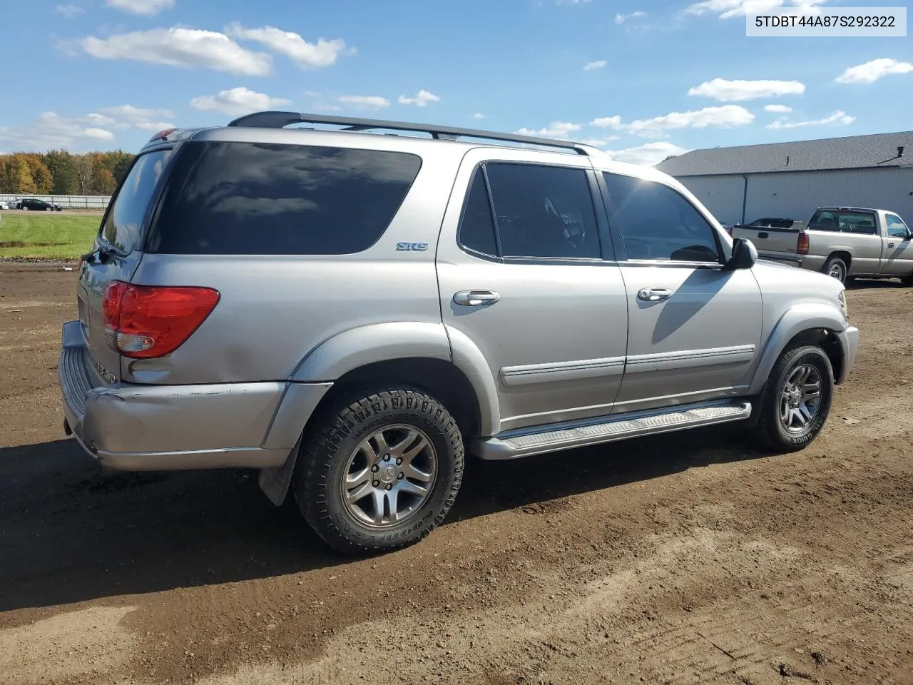 2007 Toyota Sequoia Sr5 VIN: 5TDBT44A87S292322 Lot: 76821364