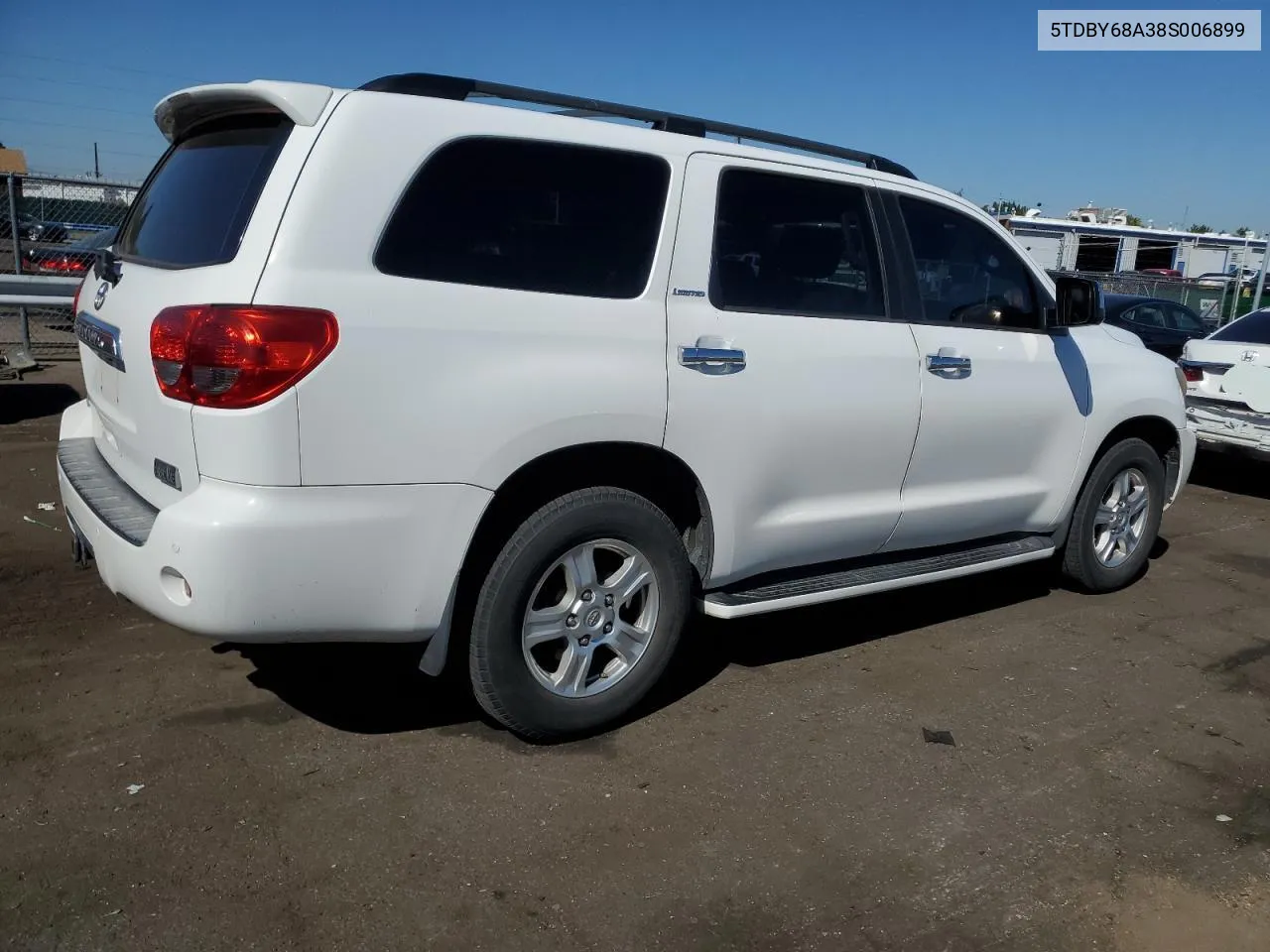 2008 Toyota Sequoia Limited VIN: 5TDBY68A38S006899 Lot: 69957174