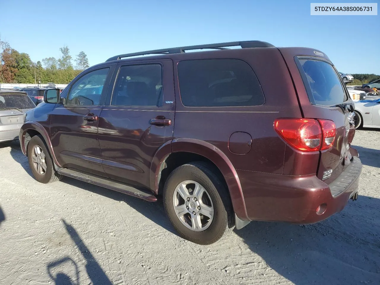 2008 Toyota Sequoia Sr5 VIN: 5TDZY64A38S006731 Lot: 76245034